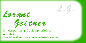 lorant geitner business card
