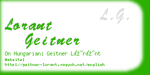 lorant geitner business card